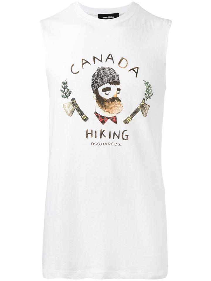 Dsquared2 Canada Print Tank Top - White
