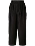 Atka Cropped Trousers - Women - Linen/flax/polyamide - S, Black, Linen/flax/polyamide, Reality Studio