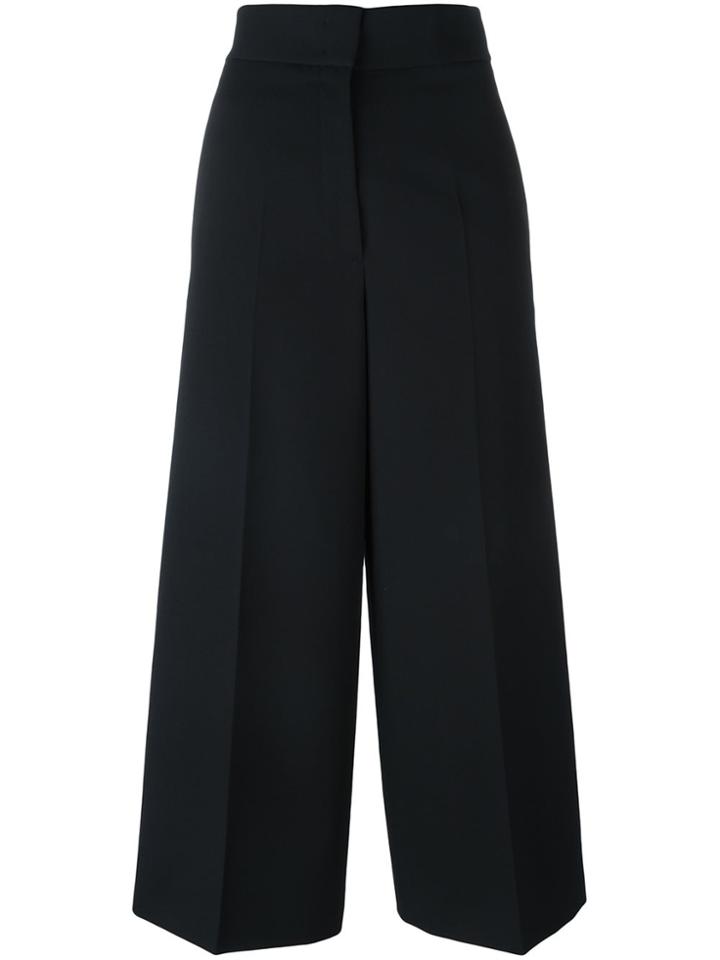 Jil Sander High Waisted Flared Trousers - Black