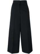 Jil Sander High Waisted Flared Trousers - Black