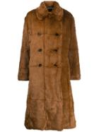 Tom Ford Double-breasted Faux Fur Coat - Brown