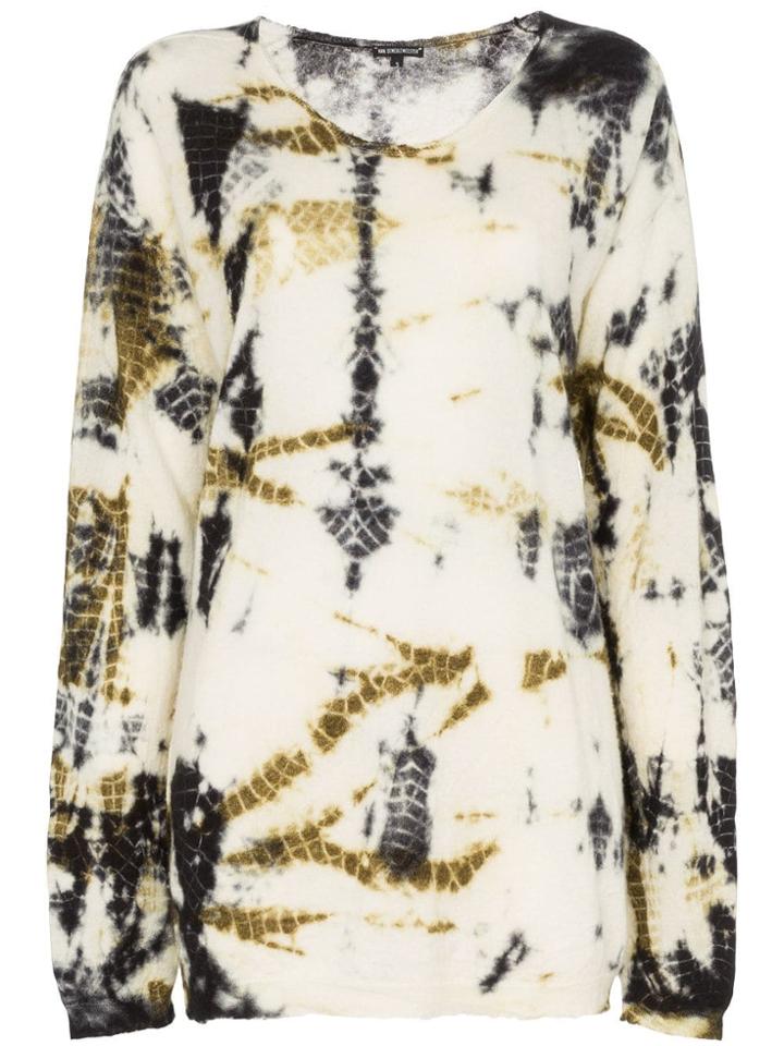 Ann Demeulemeester Printed Slouchy Silk Cashmere Blend Jumper - Black