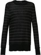 Ziggy Chen Striped Cashmere Jumper, Men's, Size: 52, Black, Cashmere