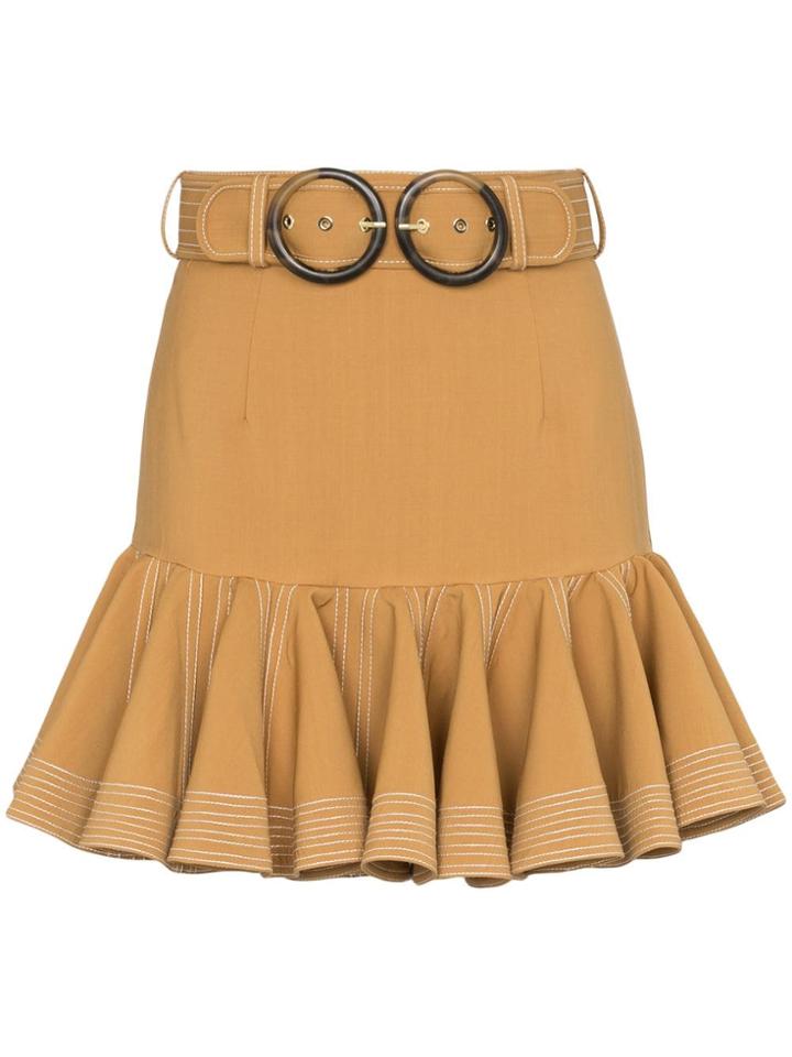 Zimmermann Zippy Flip Mini-skirt - Brown
