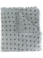Fefè Butterfly Print Scarf, Adult Unisex, Grey, Polyamide/viscose/cashmere/wool