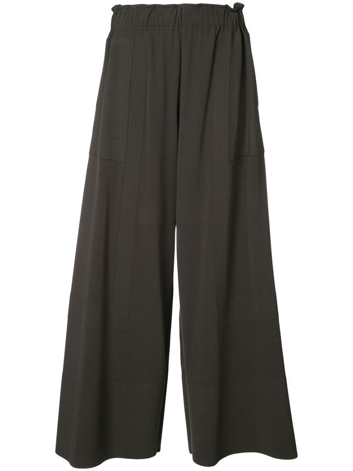 Issey Miyake - Wide-leg Cropped Trousers - Women - Cotton/nylon/polyurethane - 2, Grey, Cotton/nylon/polyurethane