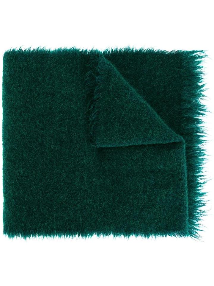 Faliero Sarti Frayed Scarf, Women's, Green, Nylon/mohair/wool/spandex/elastane