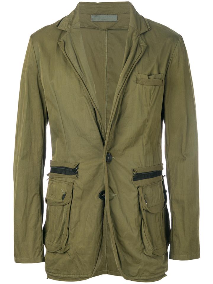 Di Liborio Worn Effect Blazer - Green