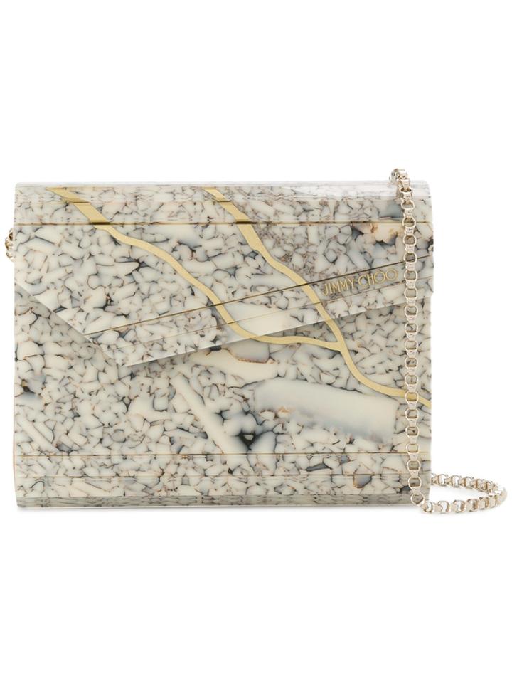 Jimmy Choo Marble-look Clutch Bag - Nude & Neutrals