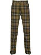 Berwich Checked Print Slim Trousers - Green
