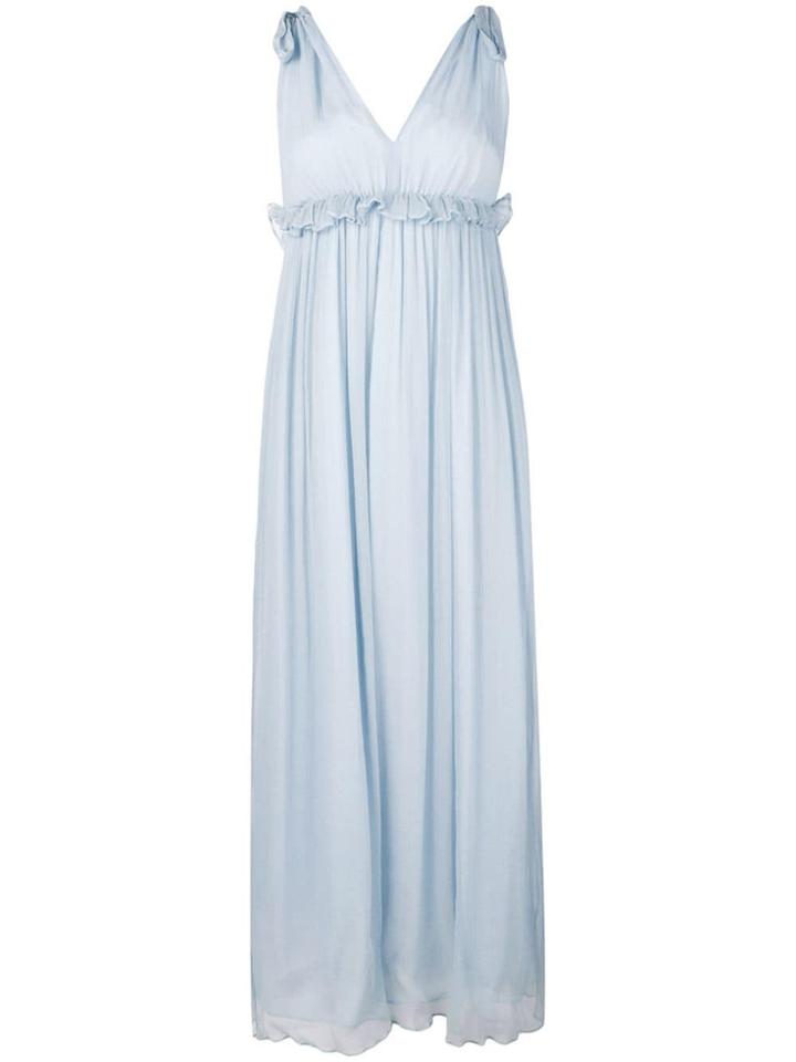 Dondup Long Empire-line Dress - Blue