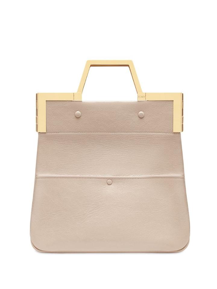 Fendi Small Shopping Flap Tote Bag - Neutrals