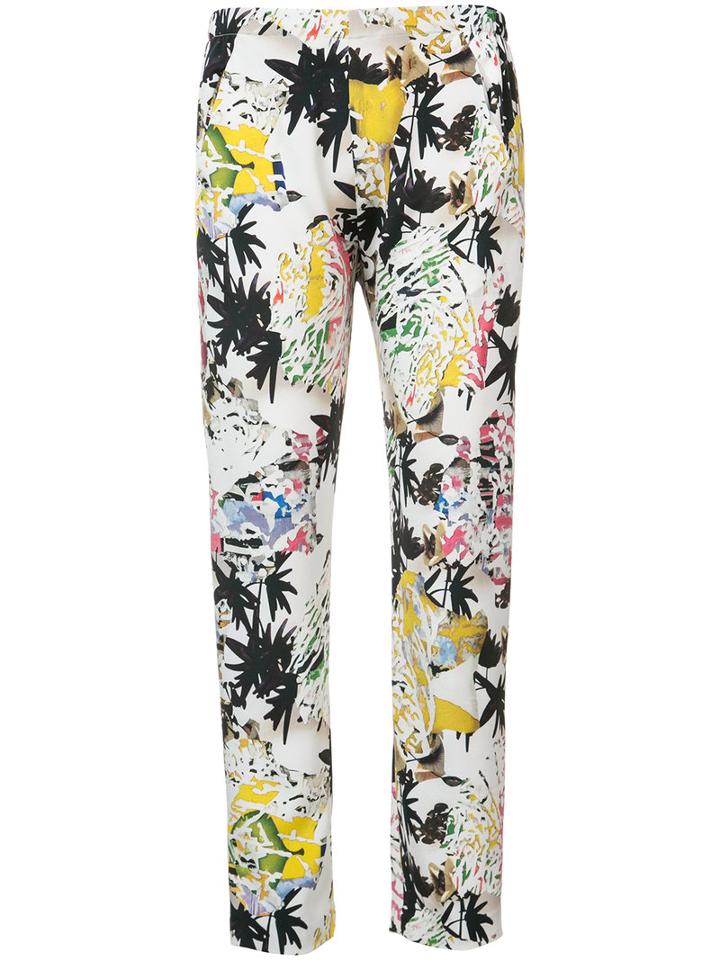 Zero + Maria Cornejo Abstract Print Tapered Trousers, Women's, Size: 4, Silk/spandex/elastane