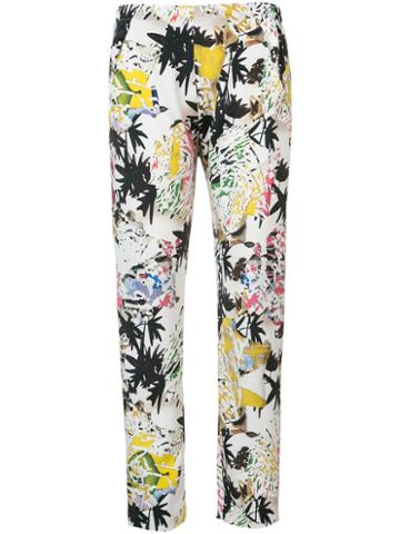 Zero + Maria Cornejo Abstract Print Tapered Trousers, Women's, Size: 4, Silk/spandex/elastane