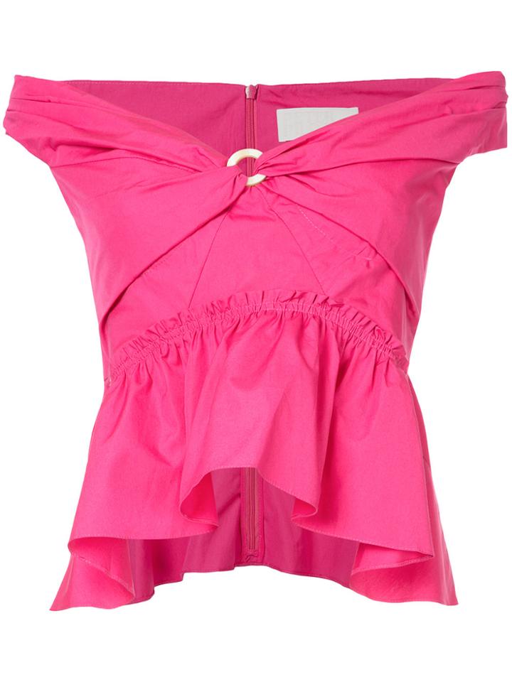 Peter Pilotto Bardot Peplum Bustier - Pink & Purple