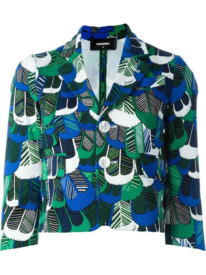 Dsquared2 Feather Print Short Jacket