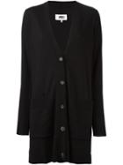Mm6 Maison Margiela Long Length Knit Cardigan, Women's, Size: Medium, Black, Wool