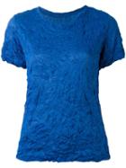 Issey Miyake Cauliflower Wrinkled T-shirt, Women's, Blue, Polyester
