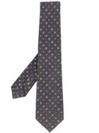 Kiton Floral Embroidered Tie - Grey
