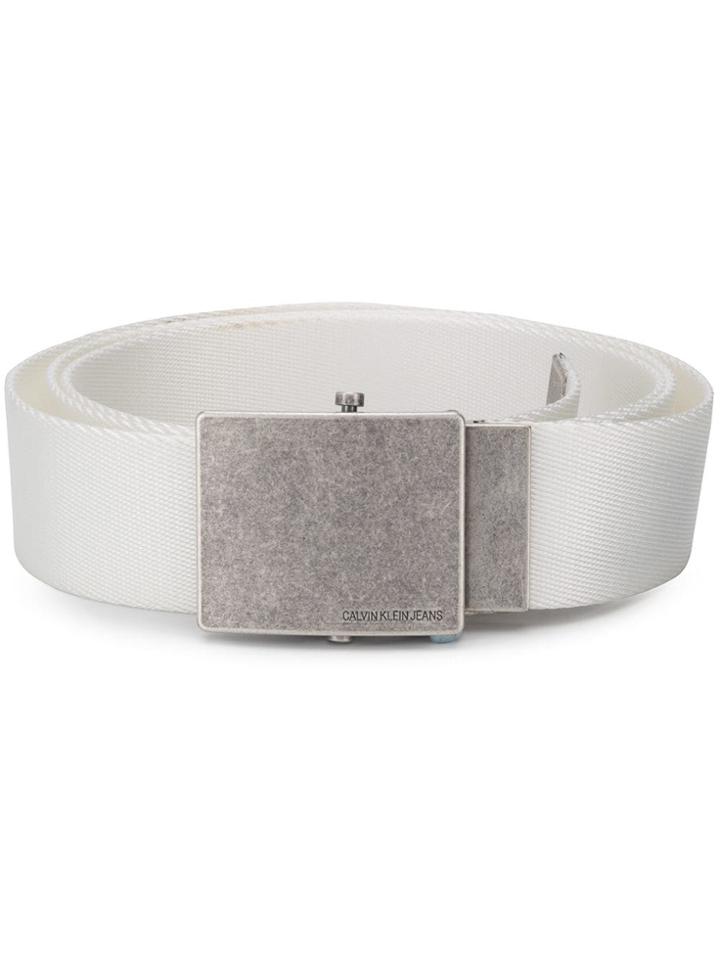 Ck Jeans Nylon Webbing Belt - White