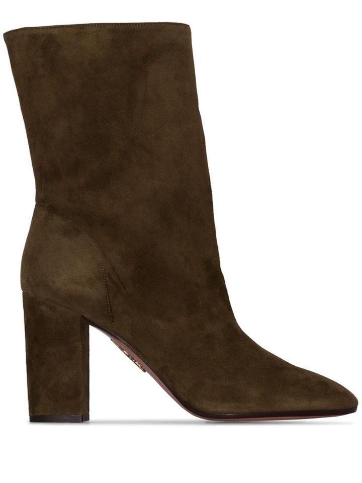 Aquazzura Boogie 85mm Slouch Boots - Green