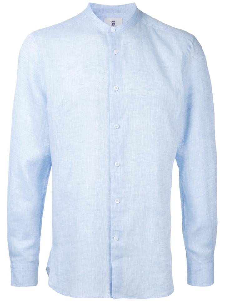 Kent & Curwen Band Collar Shirt - Blue