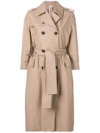 Thom Browne Belted Double-breasted Trench Coat - Neutrals