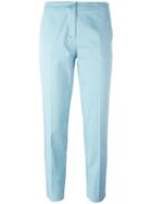 Etro Tailored Cropped Trousers, Women's, Size: 40, Blue, Cotton/spandex/elastane