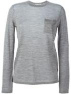 Alexander Wang Patch Pocket Sweater, Women's, Size: Xs, Grey, Silk/merino