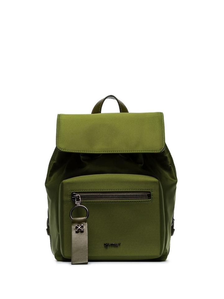 Off-white Green Military Front Zip Mini Backpack