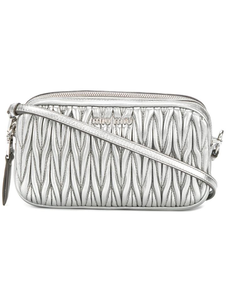Miu Miu Matalassé Crossbody Bag - Metallic