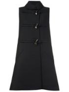 Derek Lam Shawl Collar Sleeveless Jacket, Women's, Size: 46, Black, Acetate/cupro/silk/wool