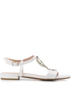 Albano Disc Ring Sandals - White