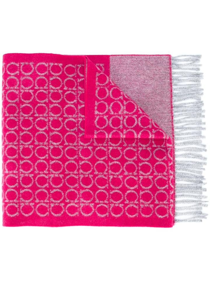 Salvatore Ferragamo Gancio Scarf, Women's, Pink/purple, Cashmere