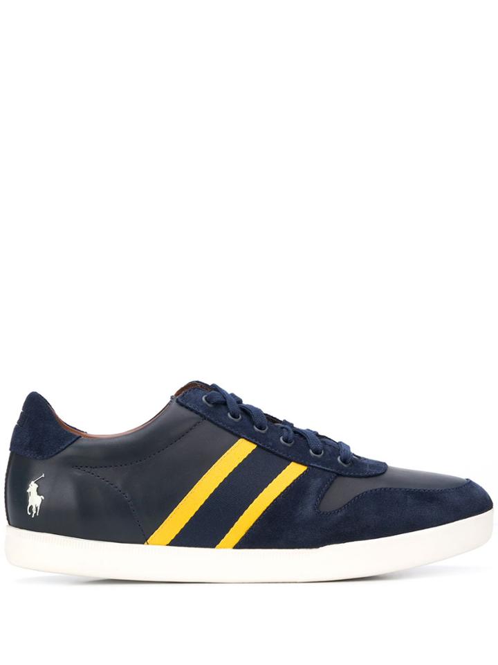 Polo Ralph Lauren Stripe Detailed Lace Up Sneakers - Blue