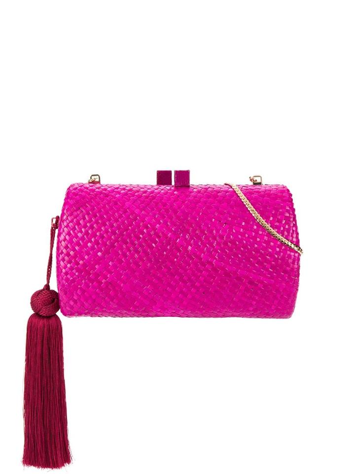 Serpui Woven Clutch Bag - Pink
