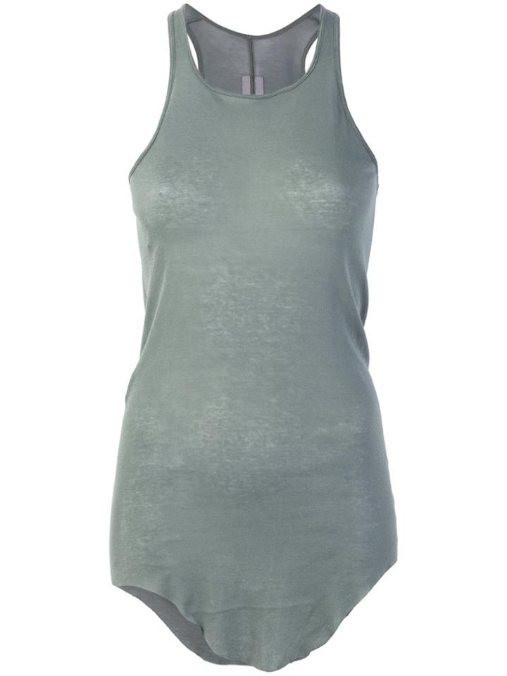Rick Owens Curved Hem Tank Top - Green