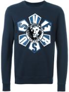 Versus Logo Print Sweatshirt, Men's, Size: Medium, Blue, Cotton/polyester/viscose