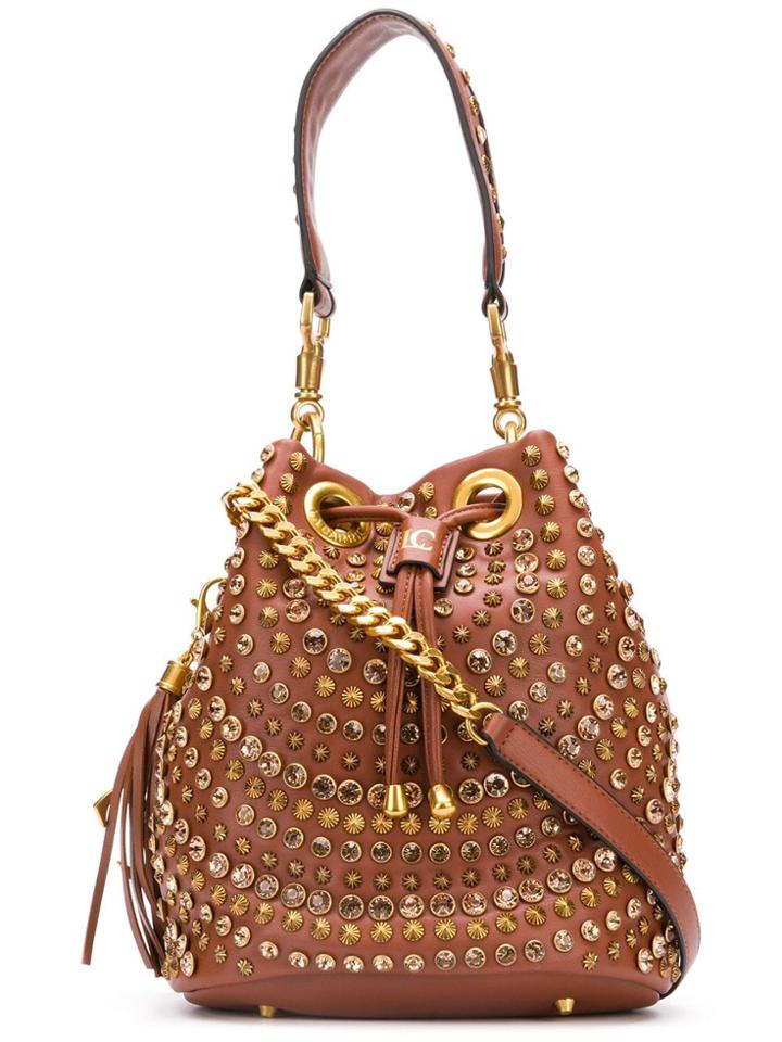 La Carrie Mirror Bucket Bag - Brown