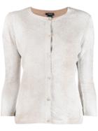 Avant Toi Cropped Sleeve Cardigan - Neutrals