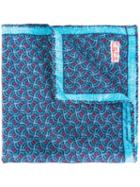 Fefè - Printed Pocket Square - Unisex - Silk - One Size, Blue, Silk