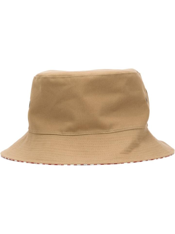 Maison Michel Gingham Bucket Hat - Brown