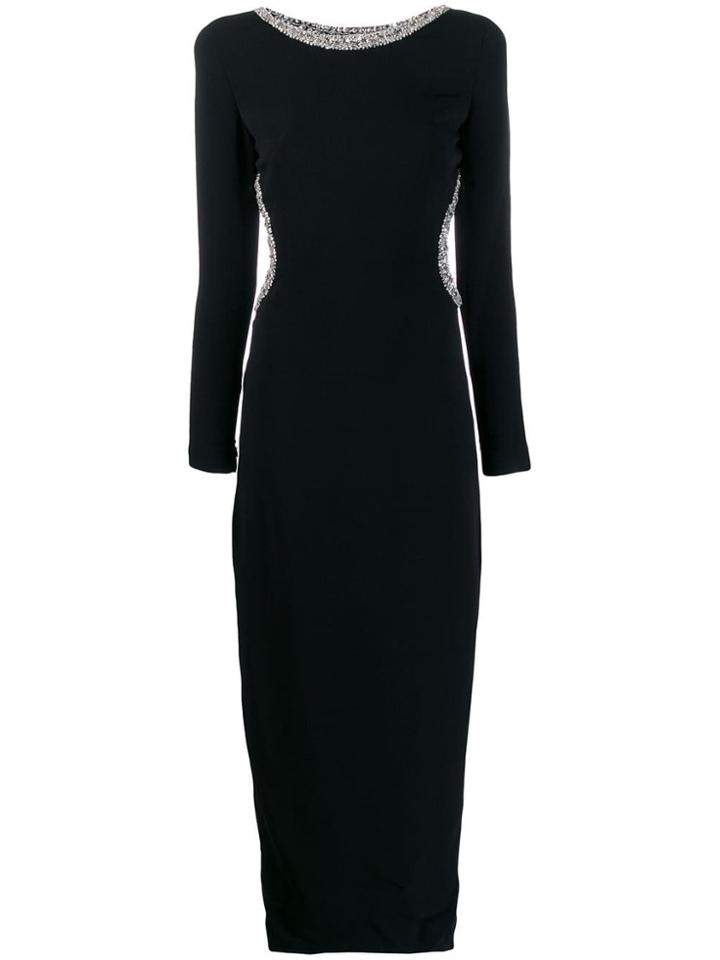 Alessandra Rich Open Back Maxi Dress - Black