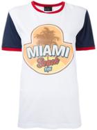 N Duo - 'miami Beach' Print T-shirt - Women - Cotton/spandex/elastane - 40, White, Cotton/spandex/elastane
