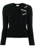 Red Valentino Dragonfly Embroidered Cardigan - Black