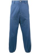 Gucci - Cropped Side Stripe Trousers - Men - Cotton - 48, Blue, Cotton