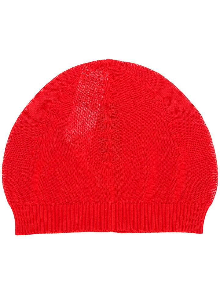 Rick Owens Knitted Beanie, Adult Unisex, Red, Cotton