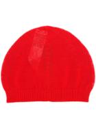 Rick Owens Knitted Beanie, Adult Unisex, Red, Cotton