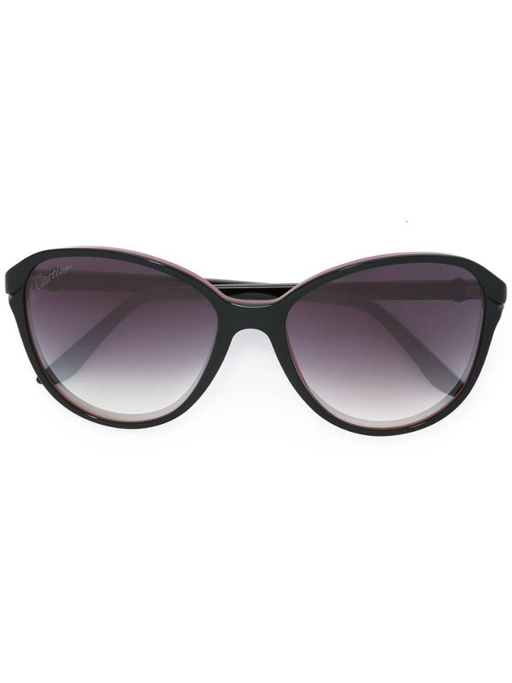 Cartier 'double C Decor' Sunglasses - Black