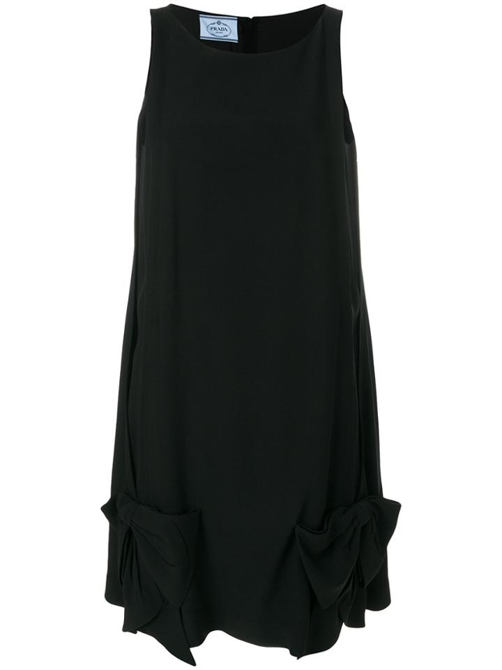 Prada Sleeveless Bow Detail Dress - Black